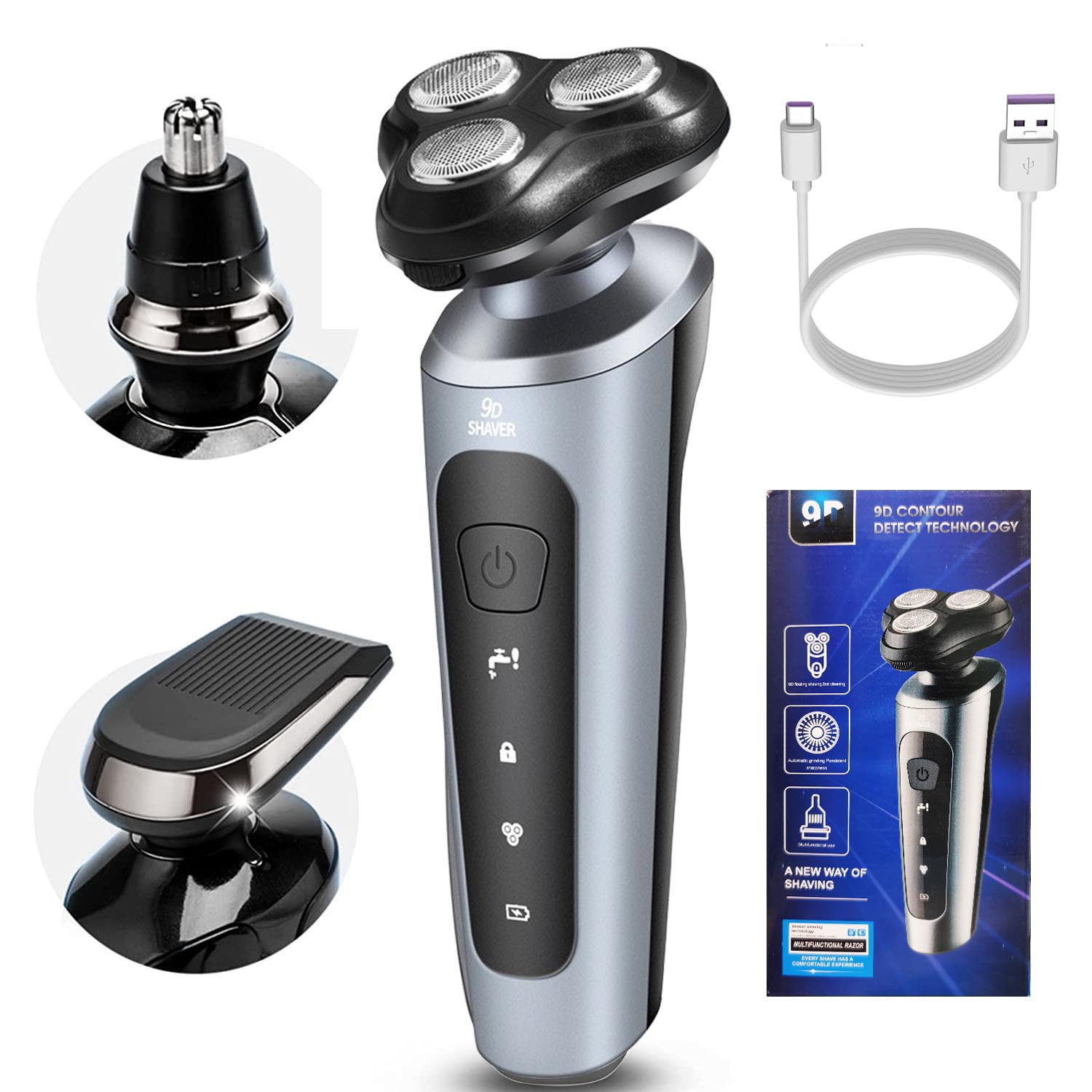 Men Grooming Full Body - Novo homem navalha elétrica usb recarregável