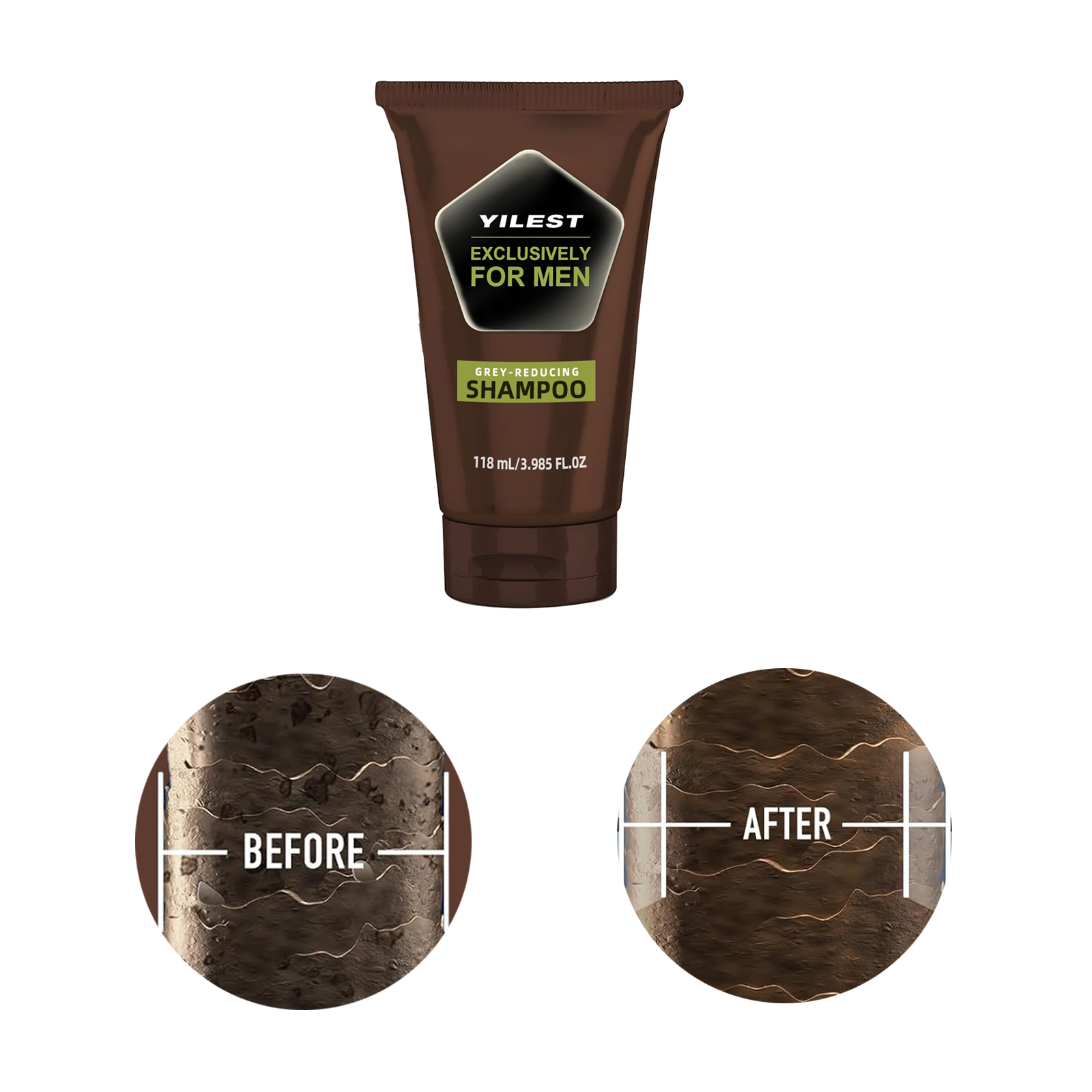 Men'S Grooming Oil - YILEST Shampoo Redutor Cinza Masculino 118ml