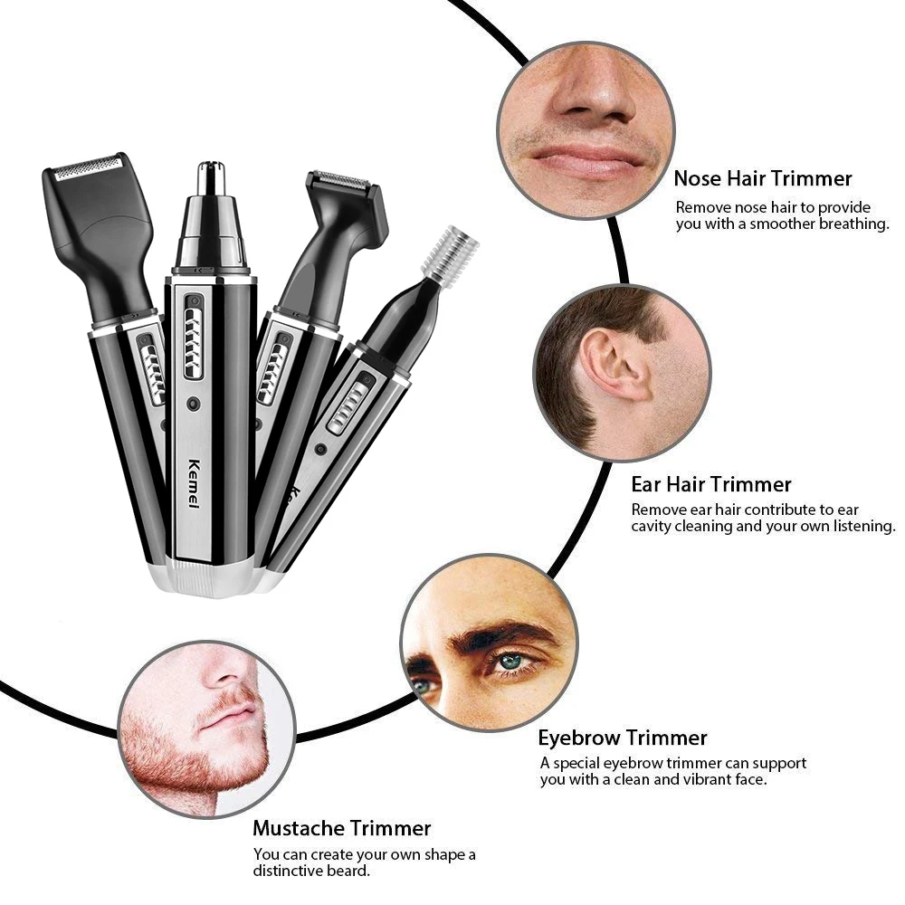 Kemei 4 em 1 aparador para hom - Grooming Men'S Eyebrows avaliação e preço