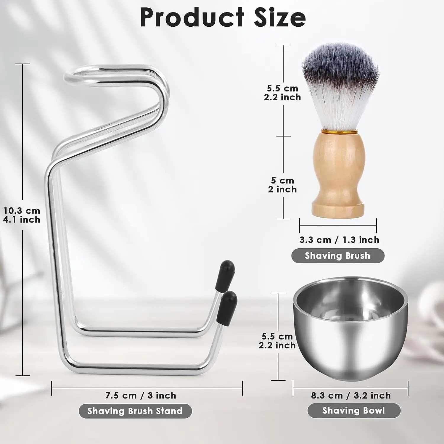 Aço inoxidável masculino barbe - Shaving Brush Set avaliação e preço